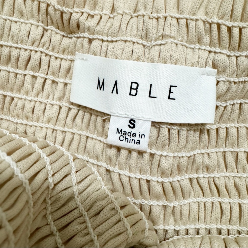Mable Smocked Tulle Tube Cropped Top Neutral Size Small - Picture 6 of 11